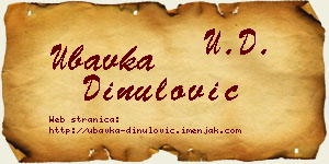 Ubavka Dinulović vizit kartica